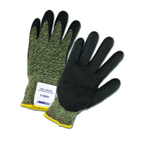 PosiGrip® Seamless Knit Aramid Blended Antimicrobial Glove with Nitrile Coated Foam Grip on Palm & Fingers - Spill Control